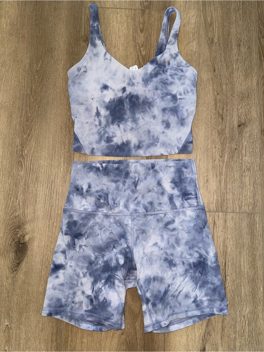 Lululemon Iced Iris Peri Purple Diamond Dye Align Outfit Set Tank Shorts 4 6